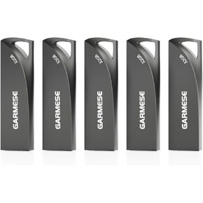 32GB USB 3.0 Flash Drive, 5-Pack Waterproof Metal USB Memory Stick, Slim Thumb Drive Portable Pen Drive with Keychain Hole Stylish Jump Drive for Computer/Car/Smart TV