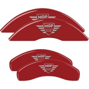 MGP Caliper Covers - Brake Caliper Covers 2007-2021 Toyota Tundra 2008-2022 Sequoia (1/8" clearance wheel caliper, except 2020-2021 Tundra) - Front and Rear Set - Red