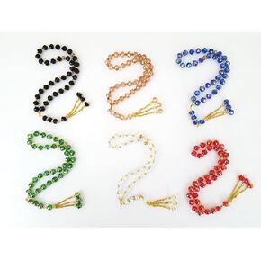 Lot 6 Big Tasbih Prayer 33ct Worry Beads Misbaha Islamic Gift Ramadan Gift Eid Gift Allah Rosary Bulk Islamic Crystal Prayer Beads Islamic Gifts 123