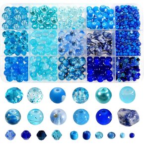ToAOB 1260pcs حبات متنوعة لتصنيع المجوهرات مزيج الزجاج الكريستالي جولة الخرز الحجر الطبيعية حبات اللؤلؤة المهر حبات الفواصل ل DIY الحرف اليدوية