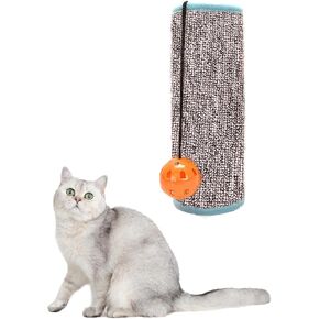 Cat Scratcher Mats Wrap Around Cat Scratching Post Cover Pad with Hanging Cat Toys Ball for Table Leg Cat Tree Tower Furniture Sofa Chair Legs Sofa Couch Kitty Fun Interaction