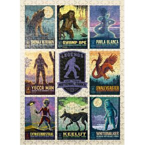 MyPuzzle Legends of the National Parks: Multi -Image Print - Edition 2 ، Pintage Poster - Premium 500 Piece Jigsaw Puzzle للبالغين