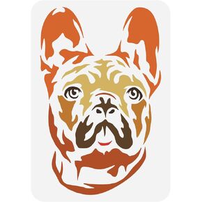 Fingerinspire French Bulldog Stencil 8.3x11.7inch Bulldog Bulldog Pattern قالب رسم DIY Art Pet Dog Decoration Stencil stencil للطلاء على الخشب والجدار والورق والأثاث