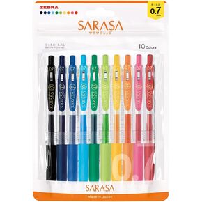 Zebra Gel Ballpoint Pen Sarasa Clip 0.7mm 10 Colors Set N JJB15-10C-N