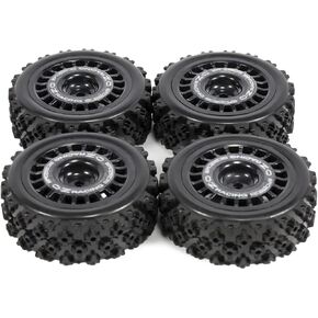 4Pcs 12mm Glued Rubber Tire Plastic Wheels Rim for RC Rally Racing Car TT-01 TT-02 XV-01 DF-03 TA06 PTG2 HPI WR8 Upgrades Parts (4Pcs Black B)