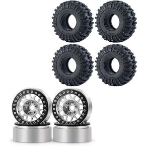 Rclions Aluminium سبيكة 2.2 "Beadlock Wheels Rims وإطارات 2.2 بوصة ل 1/10 RC Crawler Car