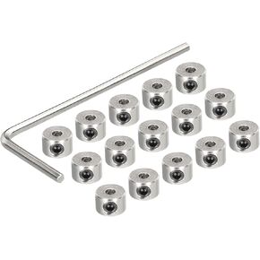 MECCANIXITY 15Pcs Landing Gear Stopper 2.1 x 7mm/0.08"x 0.28" Plane Wheel Collar Block with Wrench for RC Airplane Model Remote Aircraft