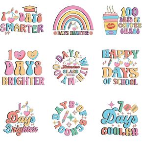 9pcs Teachers Day Teacher Life Iron On Decals for Clothing Iron on Heat Transfer Patches Vinyl Decals Appliques for Clothes T Shirts Bag Pillow Covers in Kuwait