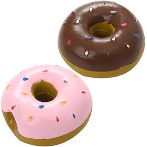 2 PCS Sequeak LaTex Dog Toys Donut Shape Shape Chew Toys Puppy Molar Toy Pet Play Delective Play Toys للكلاب الصغيرة والمتوسطة