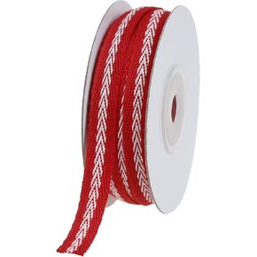 شريط الشريط المرن اللعين من القطن Cotowin ، 3/8 "× 12 ياردة (أحمر)