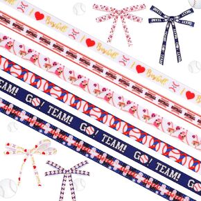 6 شرائط للبيسبول رولز ، و 30 ياردة شرائط Cheer Sport Crafts Team Ribbons لفت شرائط الحزمة للفريق الرياضي وزينة الحفلات الموضوعية