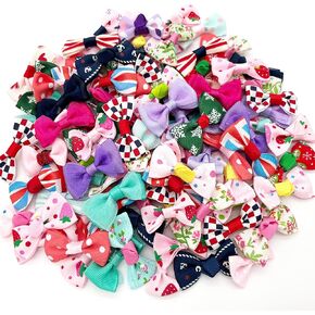 100 PCS Mini Grosgrain Bow Bow Flowers Craft Ribbon Bow Downs أقواس صغيرة للحرف اليدوية ، الخياطة ، مقاطع شعر الفتيات ، عصابات الطفل ، الهدية ، ديكور الحفلات (لون متنوع)