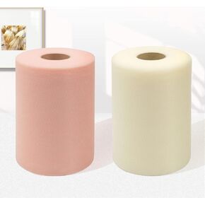 رفوف النسيج الخدود والعاج من 6 بوصات في 100 ياردة (300 قدم) النسيج شريط تول tulle ل DIY القوس الطفل دش عيد ميلاد ديكورات الزفاف