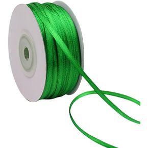 0.3cm 91m Double Face Ribbon Thin Christmas Ribbon Fabric Craft Ribbon Solid Color Ribbon Gift Wrapping Ribbon Flower Bouquet Ribbon for Decoration White