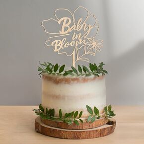 Oh Baby Cake Topper in Wood Baby Shower Gender Reveal Party Cake Decoration (Design 01)
