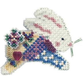 Hoppin Bunny Beaded Counted Cross Stitch Ornament Kit Mill Hill 2003 Spring Bouquet MHSB77