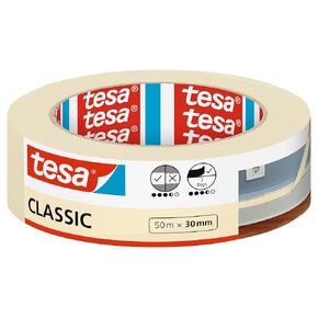 TESA Scking Tape Classic - شريط الرسام للإخفاء أثناء أعمال الرسم - خالية من المذيبات ، قابلة للإزالة بدون بقايا - 50 م × 19 ملم