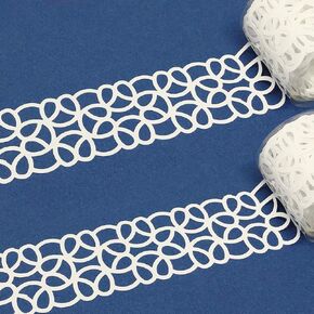 allydrew Hollow Lace Pattern Washi Masking Tape 2M Length Total (Set of 2), White Geometric