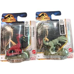 غداء أموال الديناصورات دينو ميني أغطية الكعكة العليا مجموعة من 2 - يضم Pyroraptor و giganotosaurus