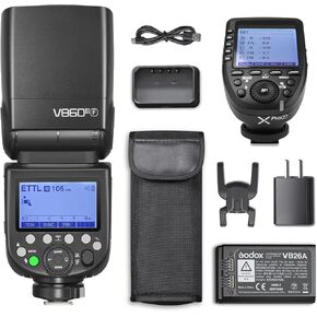 Godox V860III-C Camera Flash Speedlite, TTL HSS 2.4G 1/8000s GN60 5300K Modeling Light with Li-ion Battery Compatible for Canon DSLR Cameras & Godox XPro-C Wireless Flash Trigger Transmitter