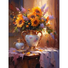 مجموعات الطلاء الماس في فورلاند عباد الشمس للبالغين المبتدئين - 5D DIY Flower Art Kits Full Painting Painting for Home Wall Decor