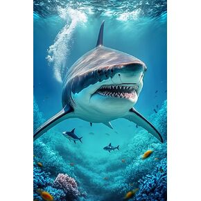 طقم الطلاء الماسي ، 5D أبيض أبيض أبيض الماس اللوحة أوشن ماس أرقام اللوحة للمبتدئين للحيوانات الماس ديكور غرفة 8x12 بوصة