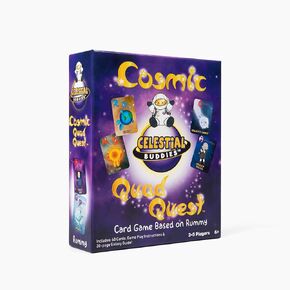 Celestial Buddies Cosmic Quad Quest Card Game w/ 30-Page Galaxy Guide | Space-Themed Fun Educational Game for 2-5 Players, Kids Ages 6+ | STEM Learning, Planets & Space Exploration
