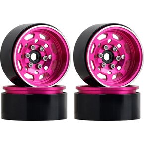 DJX RC Wheels 4PCS 1.9 Inch Beadlock RC Rims Hub Set for 1:10 RC Crawler Car Axial SCX10 SCX10 II 90046 SCX10 III TRX4 D90 12mm Hex Upgrade Accessories(Green)