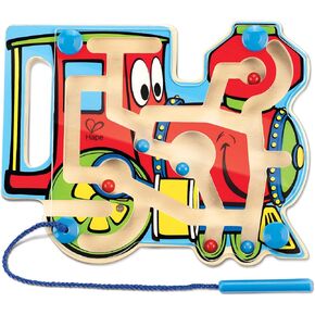 Award Winning Hape Choo Choo Tracks Kid's Magnetic Wooden Maze Puzzle, L: 7.7, W: 0.8, H: 6.1 inch