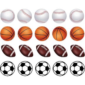 2400pcs Sports Ball Stickers Self-Adhesive Small Football Baseball Basketball Soccer Sticker for Ball Theme Birthday Party Supplies, Gift Bag Seal, Scrapbooks, Classroom Decoration(Sports)
