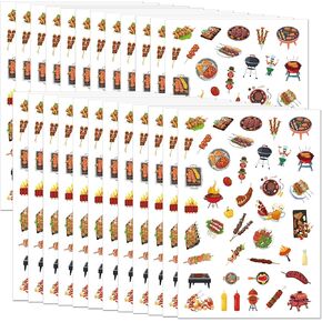 1000+PCS ملصقات BBQ Party Party Favors-Barbecue ذات طابع الملصقات ، زخارف الحفل