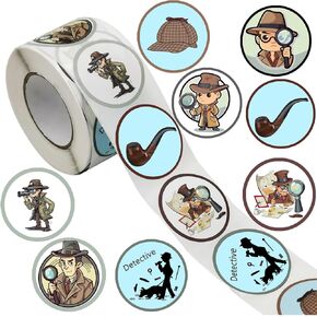 500Pcs Detective Paper Stickers,Top Secret Birthday Baby Shower Party Favors Supplies Decorations Spy Escape Room Game Party Decoration Sticker Labels