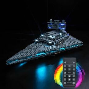 BrickBling Light Kit for Imperial Star Destroyer (No Model), Creative Lights Compatible with 75394 (RC Version Light)