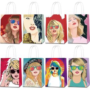 Kawacute 24pack Singer Party Party الأكياس - حقيبة Goodie الملونة للأطفال حفلات أعياد الميلاد - الورق السائبة حلوى تعامل نهب أكياس مثالية للفتيات الفتيات