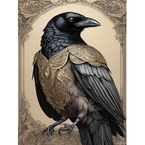 YEEIFFD Diamond Painting Kits American Crow 5D Diamond Art Kits Full Drill for Adults Beginner, Bird Decorative Art Diamond Painting Kits for Home Wall Decor 12x16inch