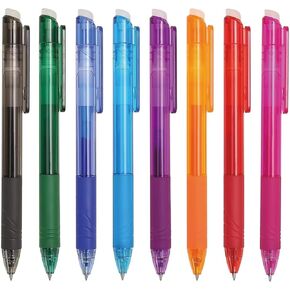 8 Pcs Erasable Colored Pens Erasable Rotatable Colored Pens Erasable Colored Gel Pens 0.5mm Point Pen Cute Erasable Pens Office School Pens Women Girls Men Boys Pens (8Pcs Colored)