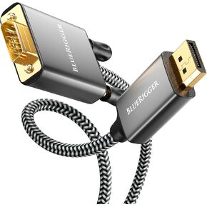 BlueRigger DisplayPort to VGA Cable (10FT, DP to VGA Monitor Cable, Uni-Directional, Male to Male, Display Port Source to VGA Cable Converter) - Compatible with Laptop, Monitor, Desktop, HDTV