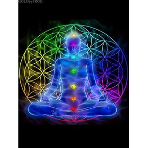 Goldyyyfrog Diamond Painting شقرا Chakra امرأة تأمل رمز الحياة للحياة للبالغين مجموعات فن الماس مثالية لديكور الجدار المنزلي 12x16 بوصة