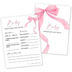 Oh Baby True or False Baby Shower Game, 25 Double-Sided with 1 Answer Card Pink Bow Baby Shower Games for Girls, Interactive Baby Shower Game Girl Party Supplies, Baby Girl Celebrations-A08 in Kuwait