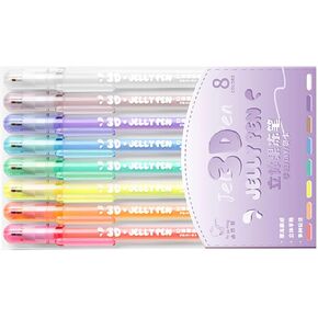 3D Jelly Pens, 8/12 Colors Candy Color Gel Ink Pens, Art Supplies Markers for Writing Notes