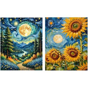 ldazao Sunflower Paint by Numbers Kit for Adults, Sunflowers Flower Adult Paint by Number Kits for Beginner Acrylic On Canvas