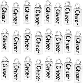 JGFinds "Cheer Charm Pendant - 30 قطعة سحر قلادة ، 19x7mm ، سحر النغمة الفضية ، هدايا Diy Cheerleader و Jewelry Making Supplies