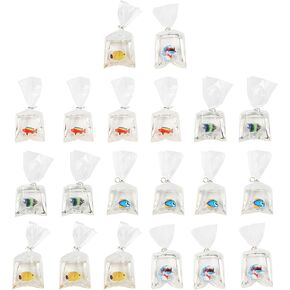 Ximimark 20Pcs Transparent Resin Fish Bag Shaped Pendants Marine Creature Charms For Jewelry Making DIY Handmade Bracelet Earrings Key Chain Accessories