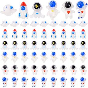 PH PandaHall 60Pcs Space Theme Flatback Resin Charms 3D Resin Charms 6 Styles Astronaut Planet Resin Cabochons Ornaments Craft Making Supplies for Phone Case Hair Clip Scrapbooking Decor