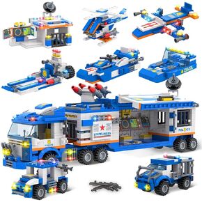EP EXERCISE N PLAY City Police Car Building Sets, Police Station Truck Toy Blocks Set with Prison Helicopter Cop Car Boat for Boys and Kids Aged 6-12 (1552 Pieces)
