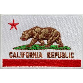 California State Flag Patch, California Flag Patch Embroidered Iron on Sew on Patch Badge for Clothes etc. 9x6 cm