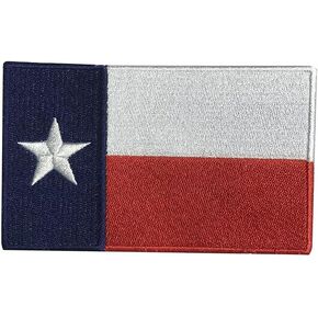Texas Flag Embroidered Iron-On Flag Patch Sew On National Emblem (Large ( 5"x 3")