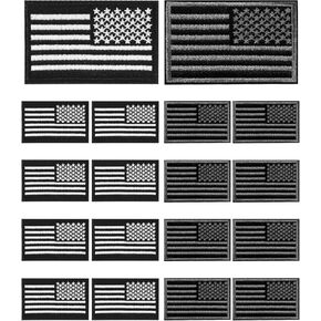 18 PCS American Flag Patch, USA US Flag Tactical Iron On Patches Set, Military Iron On Patches for Clothes, Backpacks, Jeans, Hats, 3.15 in x 1.97 in (8cm x 5cm) (Red)