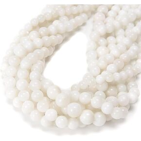 6mm 128pcs طبيعية من حجر القمر الأبيض ناعم جولة أصلية الحجر الحقيقي الأحجار الكريمة حبات DIY لصنع المجوهرات