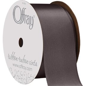 Berwick Offray 475997 1.5" Wide Single Face Satin Ribbon, Pewter Gray, 4 Yds (Pack of 2)